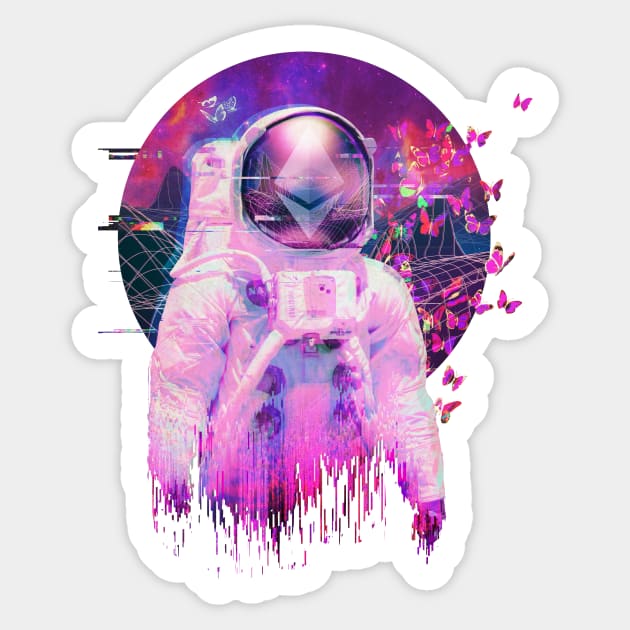 Ethereum Space Astronaut Crypto Eth To The Moon Sticker by UNDERGROUNDROOTS